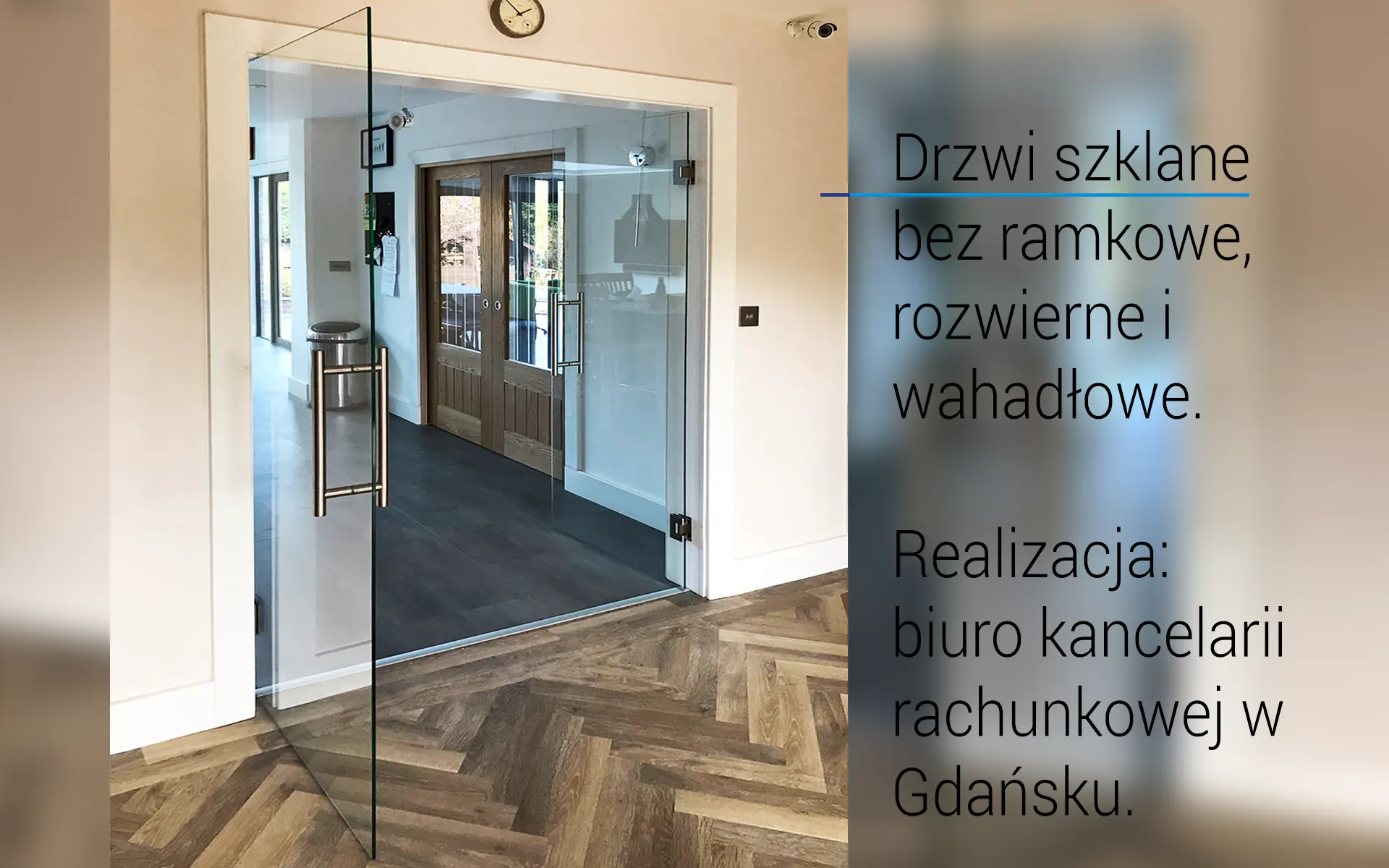 Drzwi szklane rozwierne, wahadłowe Gdańsk.